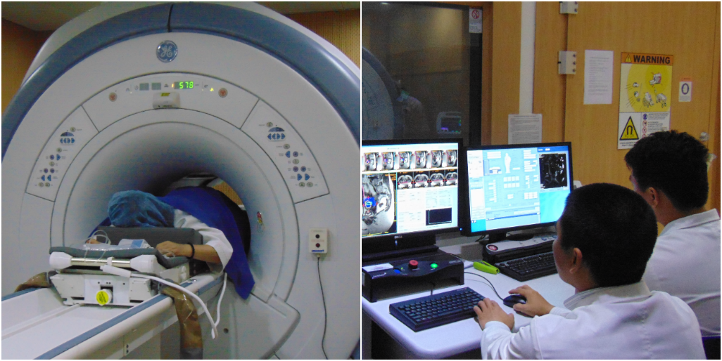 Hình ảnh bệnh nhân đang điều trị u xơ tử cung bằng công nghệ FUS-MRI tại Bệnh viện Đa khoa Bảo Sơn 2