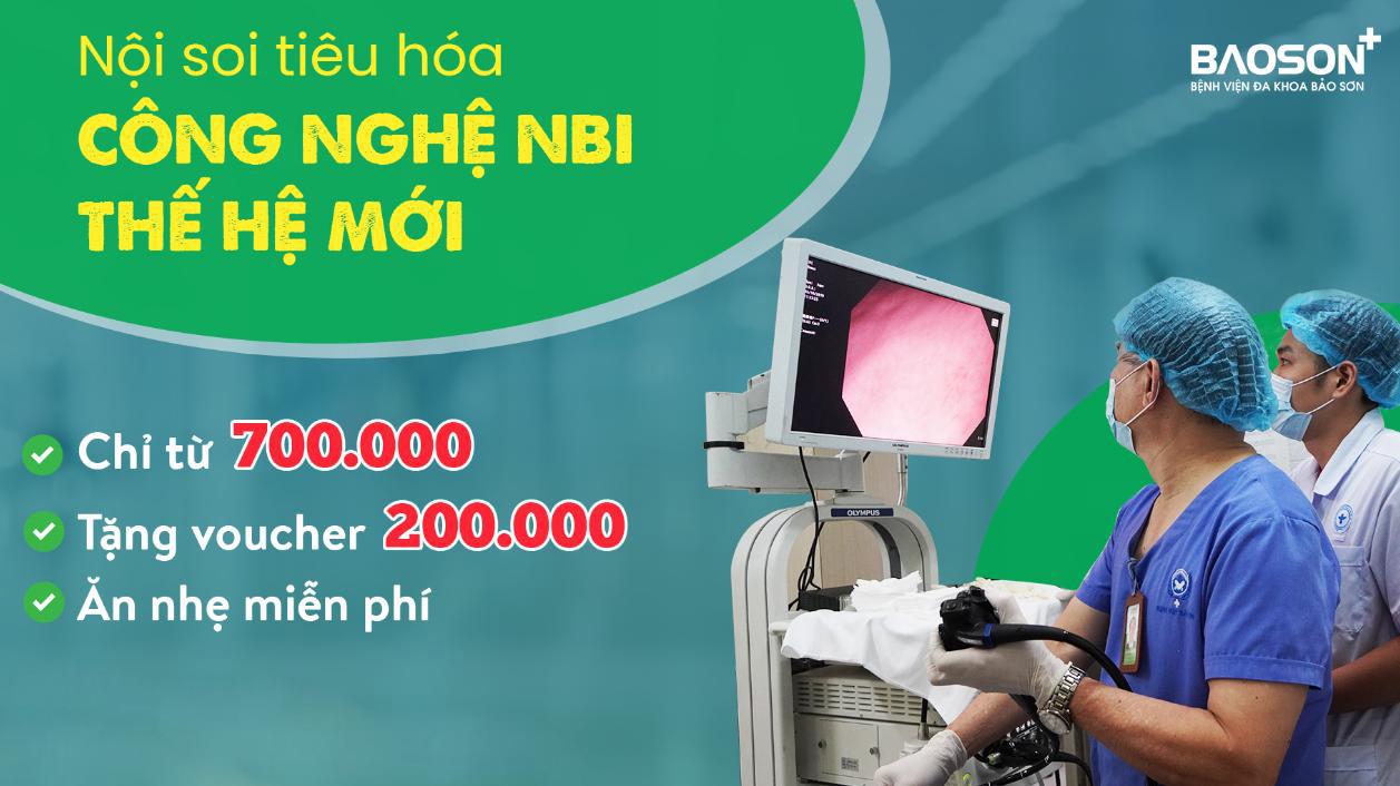Tặng ngay voucher 200.000đ và phiếu ăn nhẹ khi nội soi tiêu hóa tại Bệnh viện Bảo Sơn