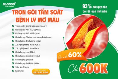 Chủ động tầm soát bệnh lý mỡ máu chỉ từ 600K – Giảm tới 60% 