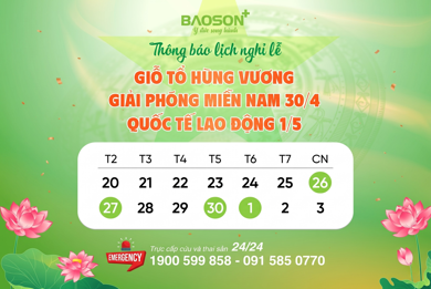 Thông báo lịch nghỉ lễ Giỗ Tổ Hùng Vương và 30/4-1/5