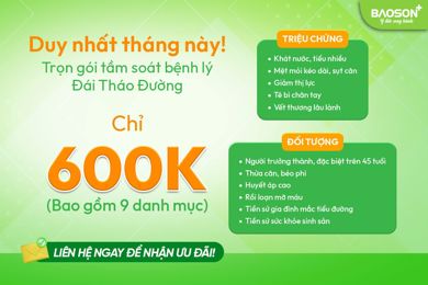 Giảm 50% trọn gói tầm soát nguy cơ đái tháo đường – Chủ động bảo vệ sức khỏe từ hôm nay