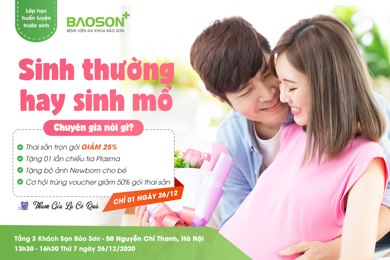 Hội thảo thai sản 26/12 “Sinh thường hay sinh mổ” - Sinh trọn gói giảm 25%