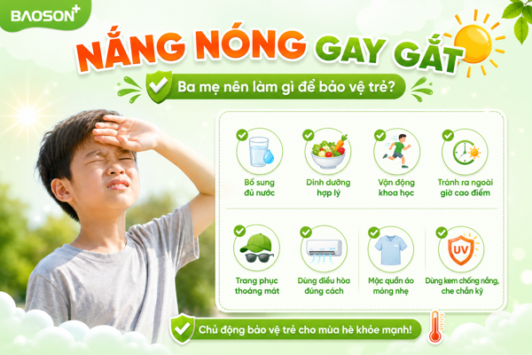 Nắng nóng đỉnh điểm – Ba mẹ nên làm gì để bảo vệ trẻ?